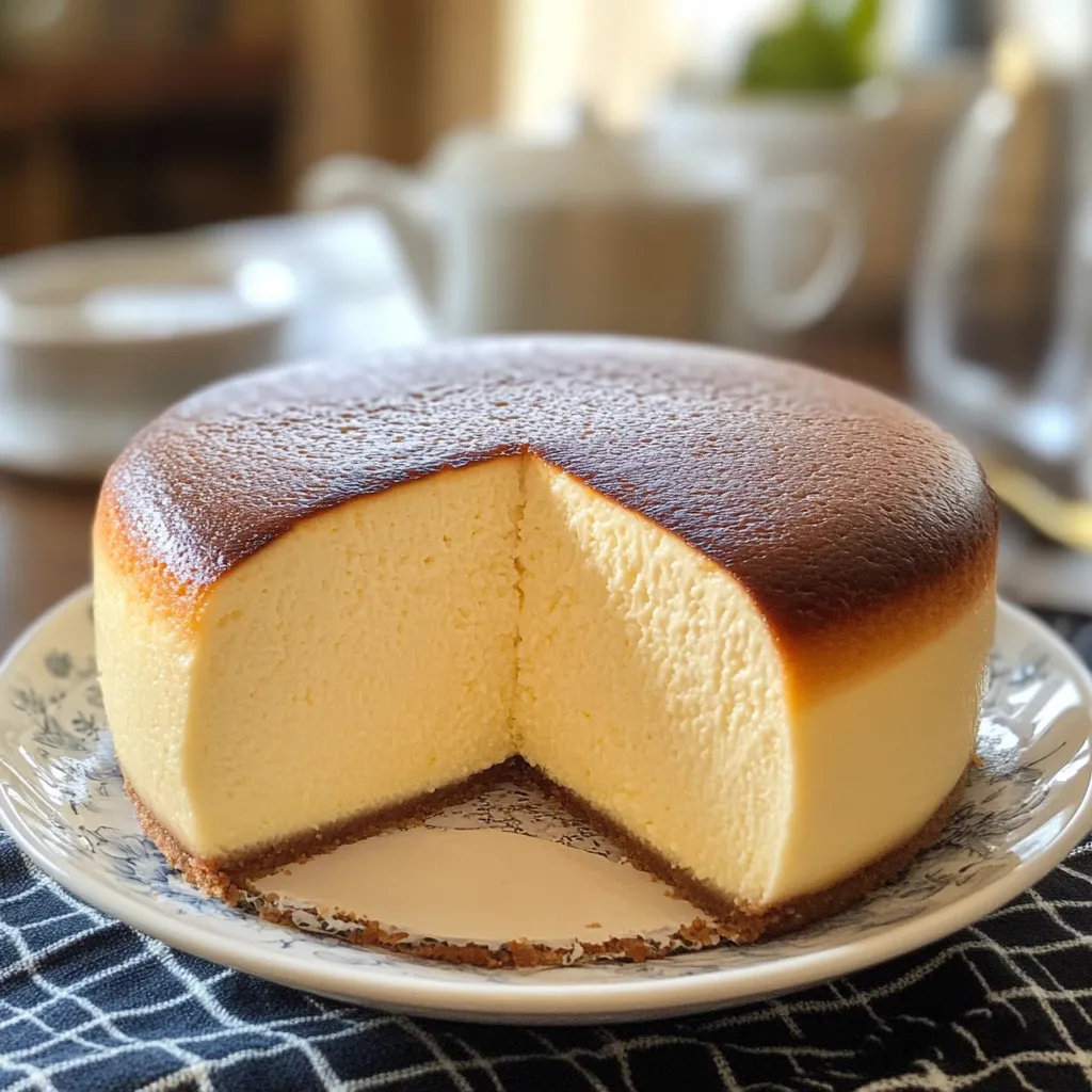 A slice of cheesecake on a plate.