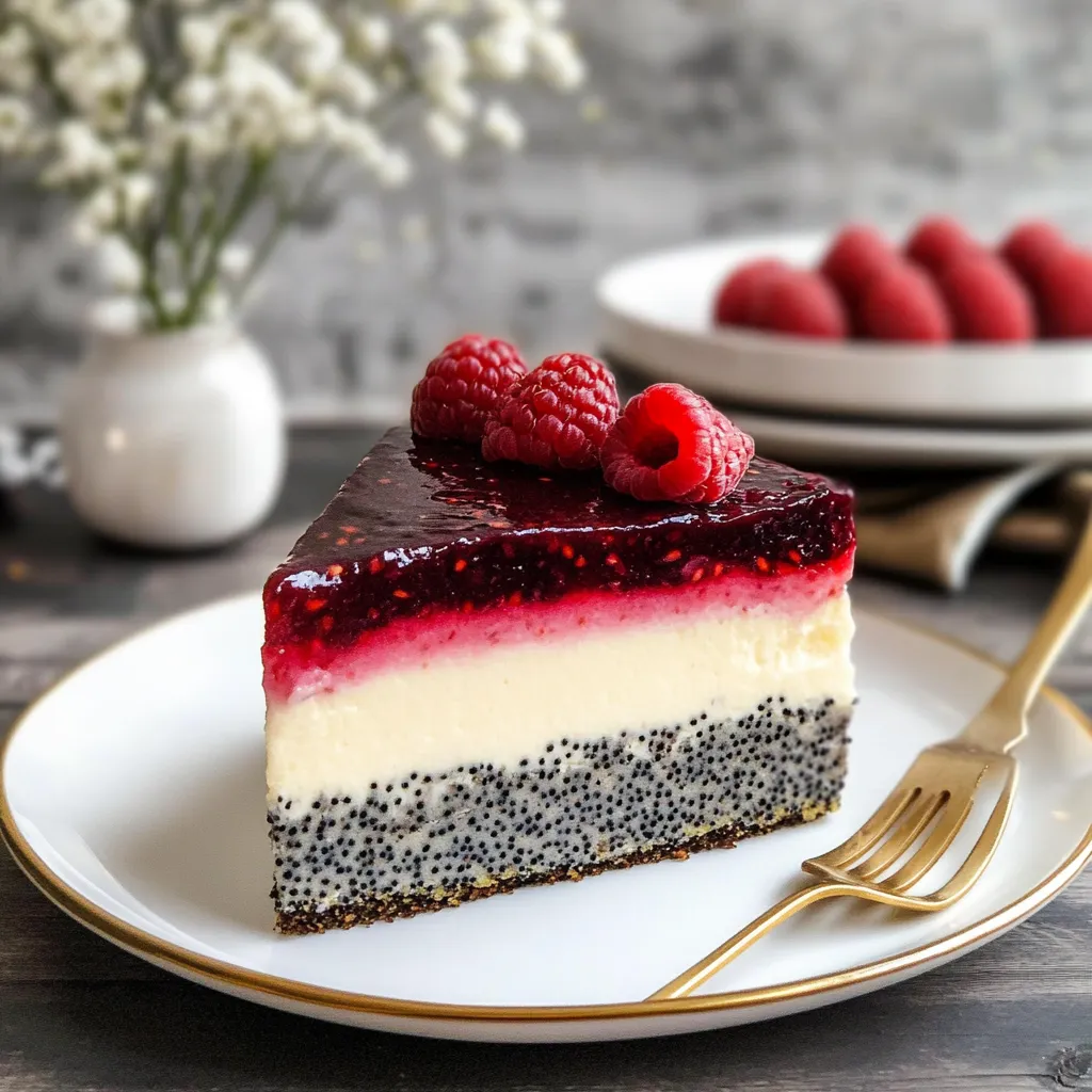 Eine Schokoladencake mit Raspberry-Risotto-Topping auf einem weißen Plate.