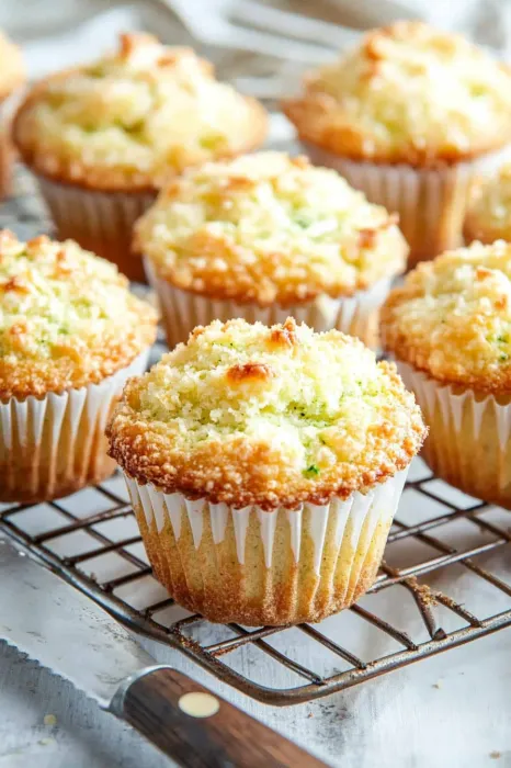 Eine Reihe von muffinen mit cremeiger Füllung und grünem Zutaten.