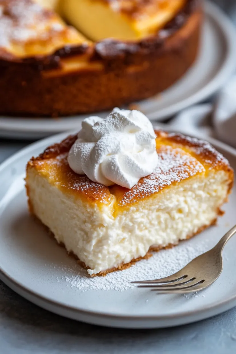 Eine Tasse mit einer Kugel von Cake mit einer Schicht von Sahne darauf.