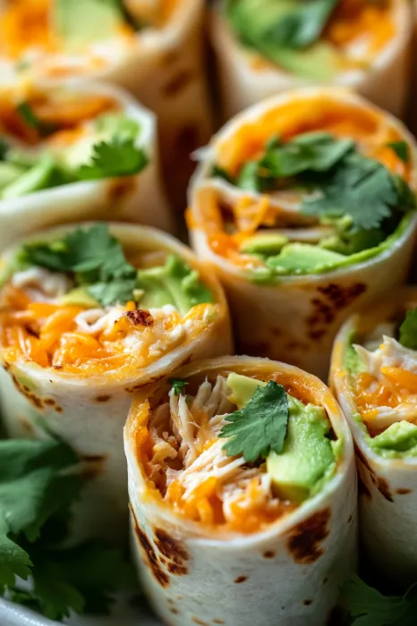 Eine Reihe von Sandwiches mit verschiedenen Zutaten wie Avocado, Garnzutaten und Chicken.