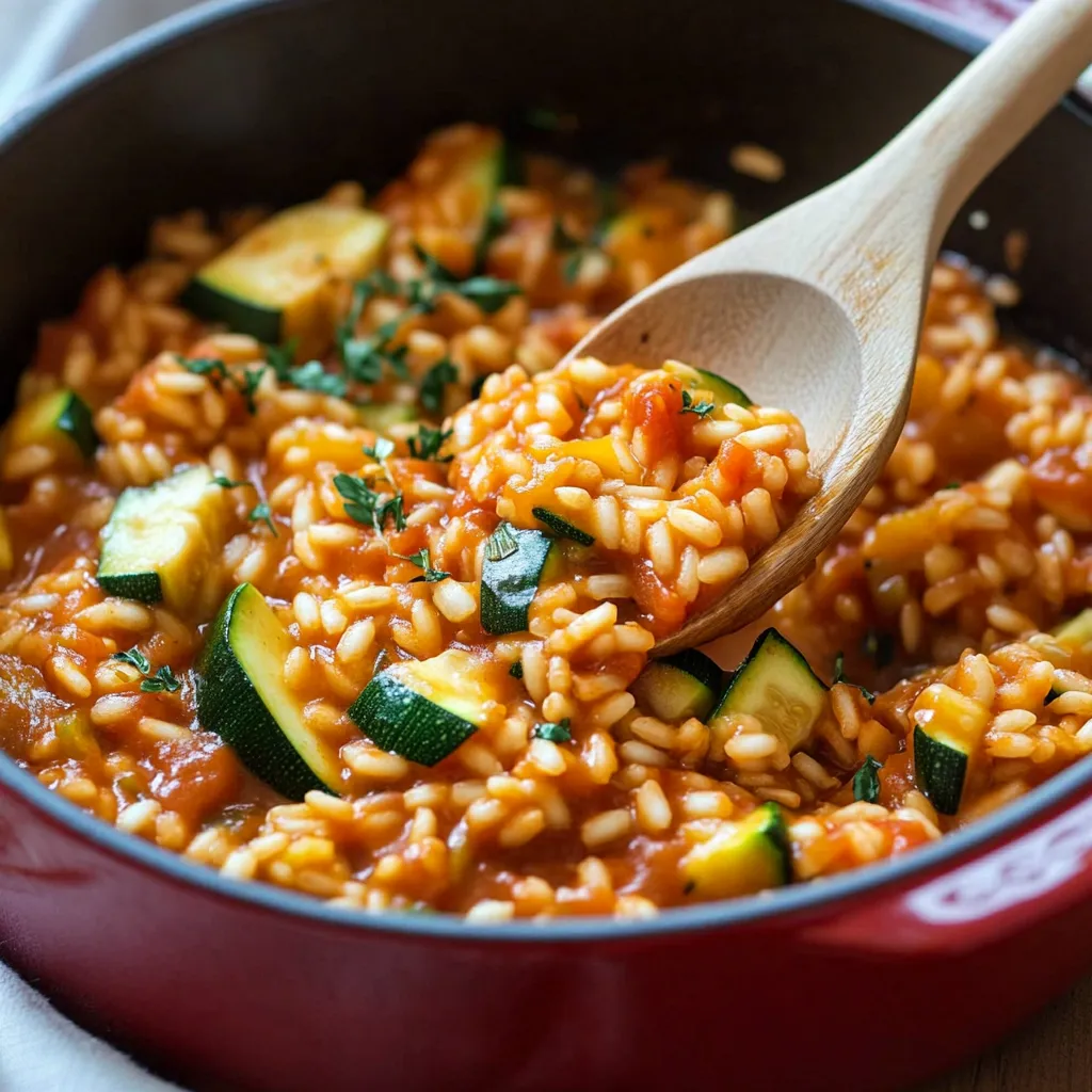 Ein rotes Kochgeschirr mit einer Zwiebel und einer Schüssel mit Zwiebeln und Reis.