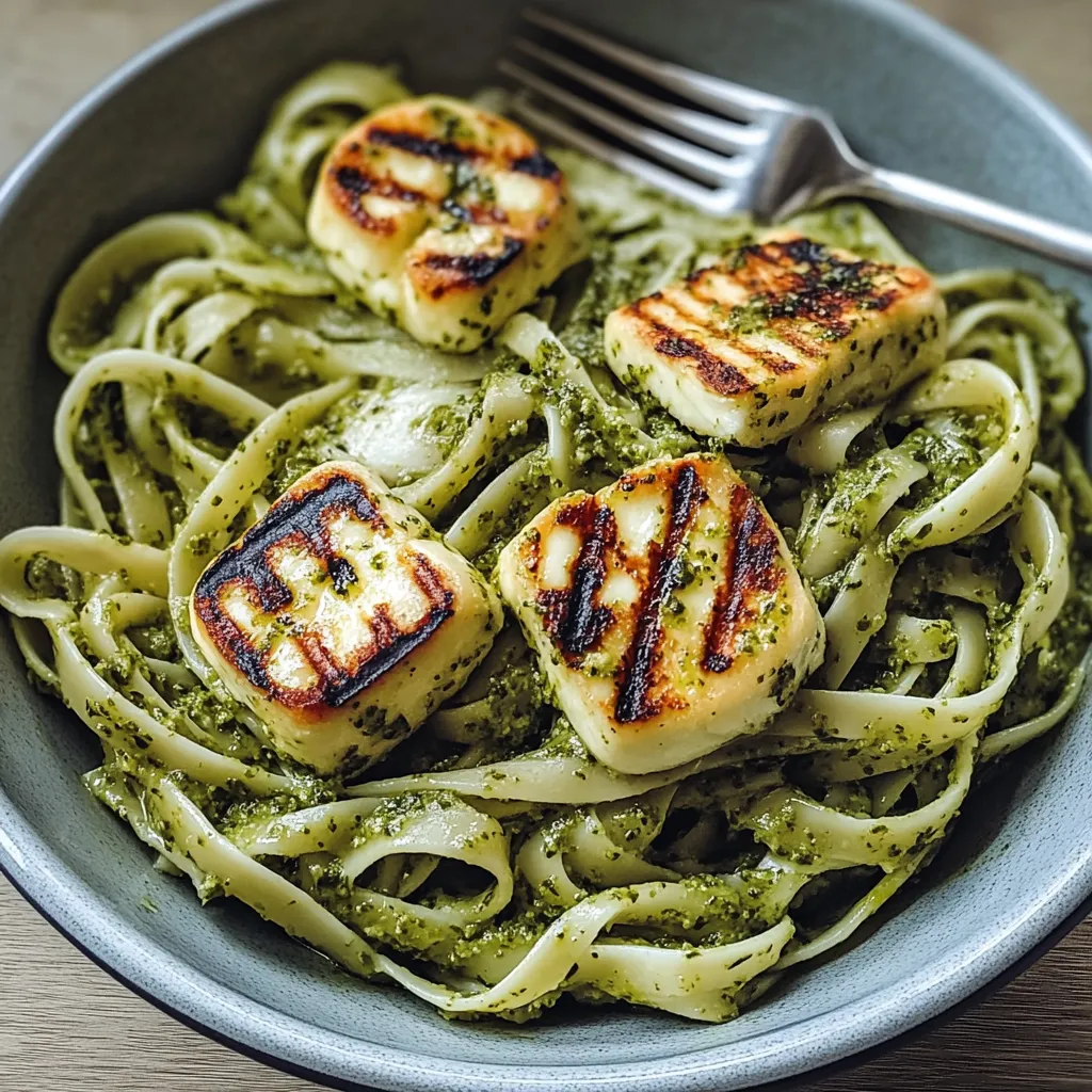 Ein Schälchen mit Pasta, Käse und Spinat auf einem Teller.