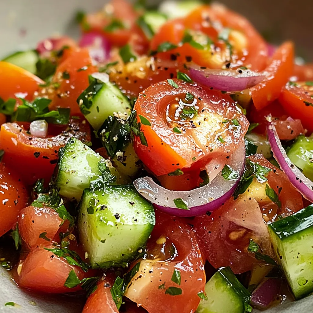 Eine Schüssel mit einer Mischung aus Tomaten, Zucchini, Paprika und Basilikum.
