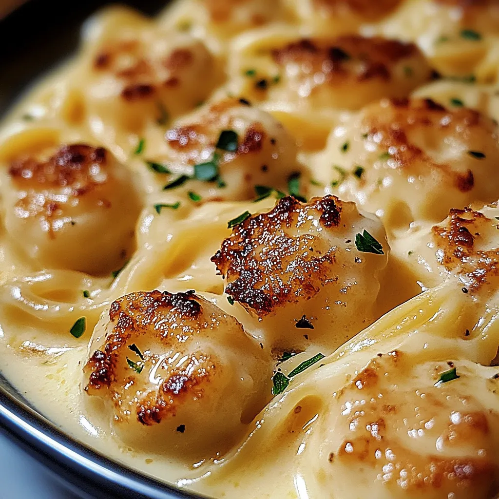 Eine Platte mit Pasta, die in einer Sauce serviert wird.