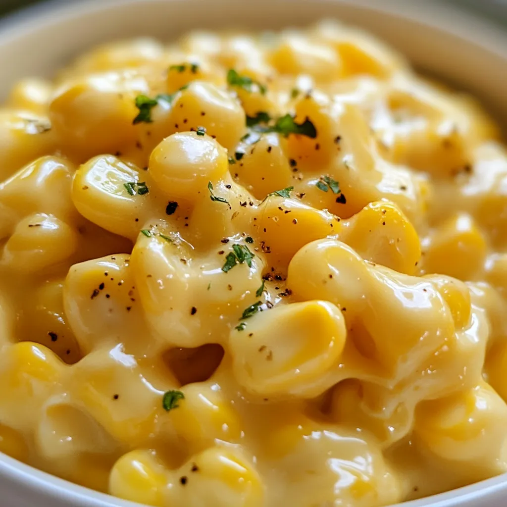 Ein weißer Teller mit macaroni und cheese.