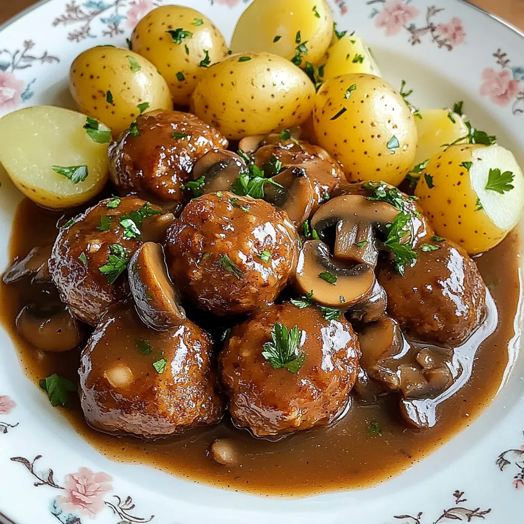 Ein Plate mit einer Mischung aus Fleisch, Gemüse und Kartoffeln.
