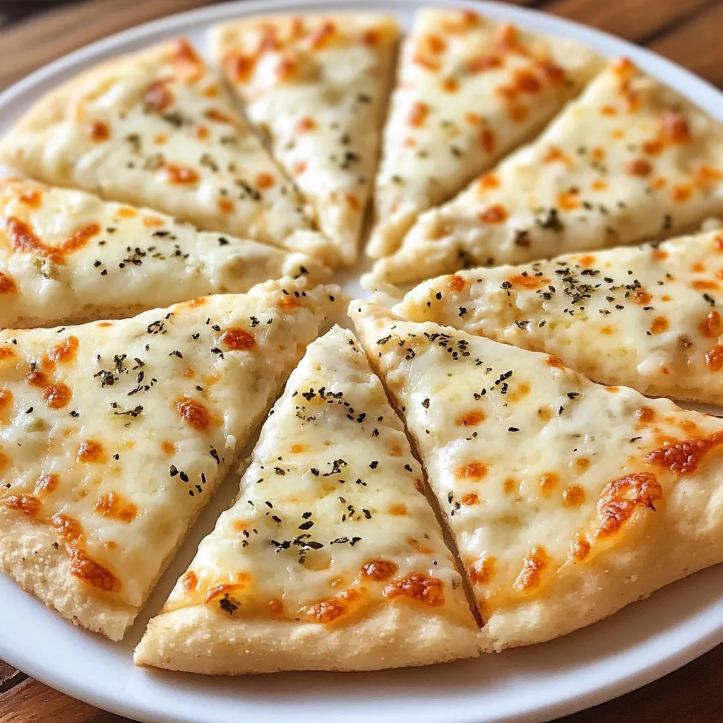 Eine Scheibe Pizza mit Käse und Kruste auf einem weißen Teller.