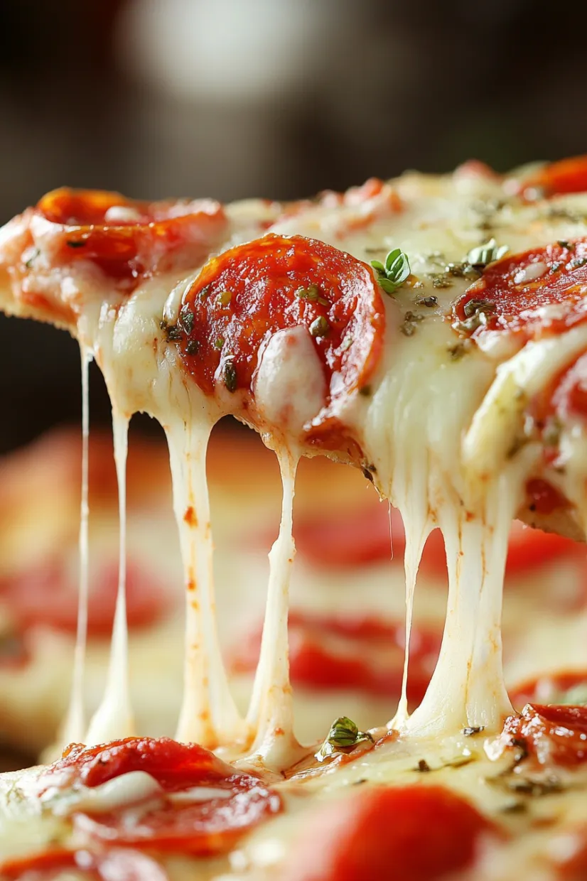 Eine Pizza mit Tomaten, Basilikum und Mozzarella.
