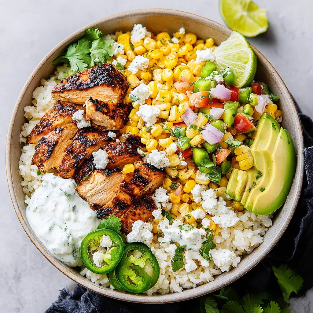Ein großes, glänzendes Becken mit einer Mischung aus Rice, Kartoffeln, Kokosnuss, Avocado, Lime, Tomaten, Paprika, Zwiebeln, Koriander, Garnelen, Kokosmilch und Kokosnuss.
