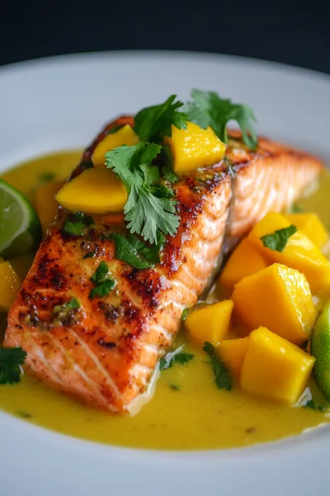 Ein Salat aus frischem Gemüse, darunter Papaya, Lime und Koriander, garniert mit einer Portion frischer Fisch.