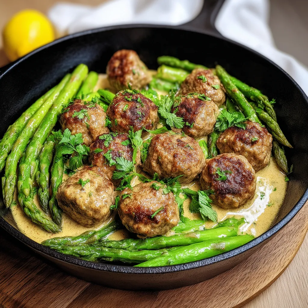 Ein schwarzes Kochgeschirr mit einer Mischung aus Kartoffeln, Zwiebeln, Knoblauch, Asparagus und Kokosnuss.
