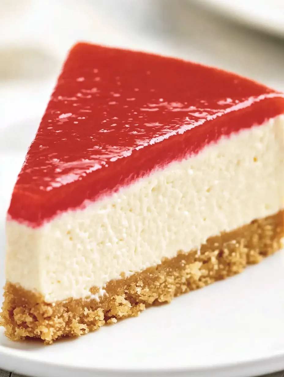 Eine Scheibe von Raspberry-Käse mit einer Schicht aus Käse und Zucker.