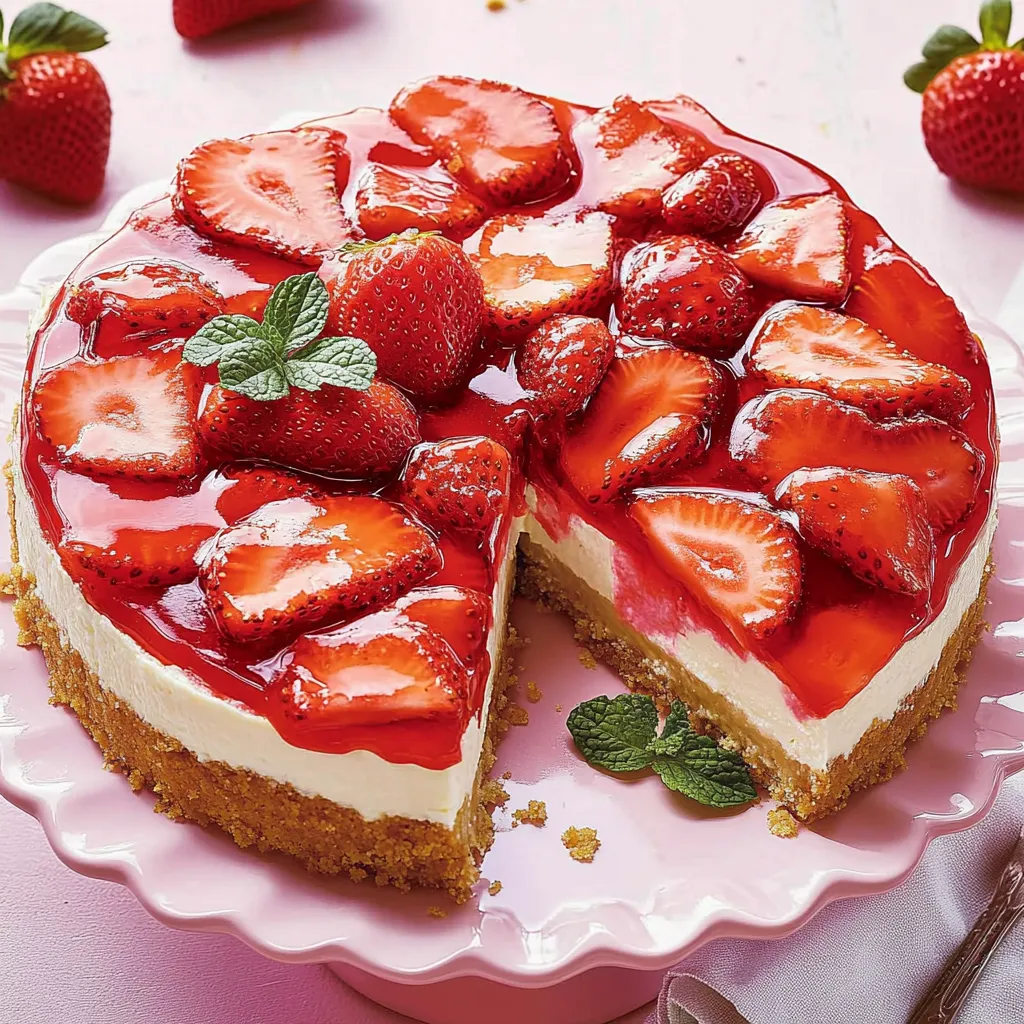 Eine Strawberry-Kuche mit Strawberries und Zitrone.