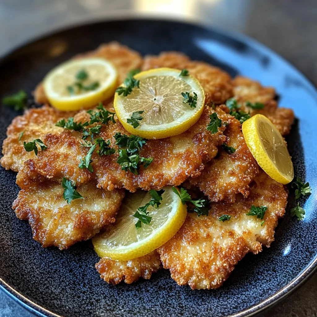 Ein Plate mit frisch zubereiteten Fleischstücken, die mit Zitronen und Zwiebeln garniert sind.