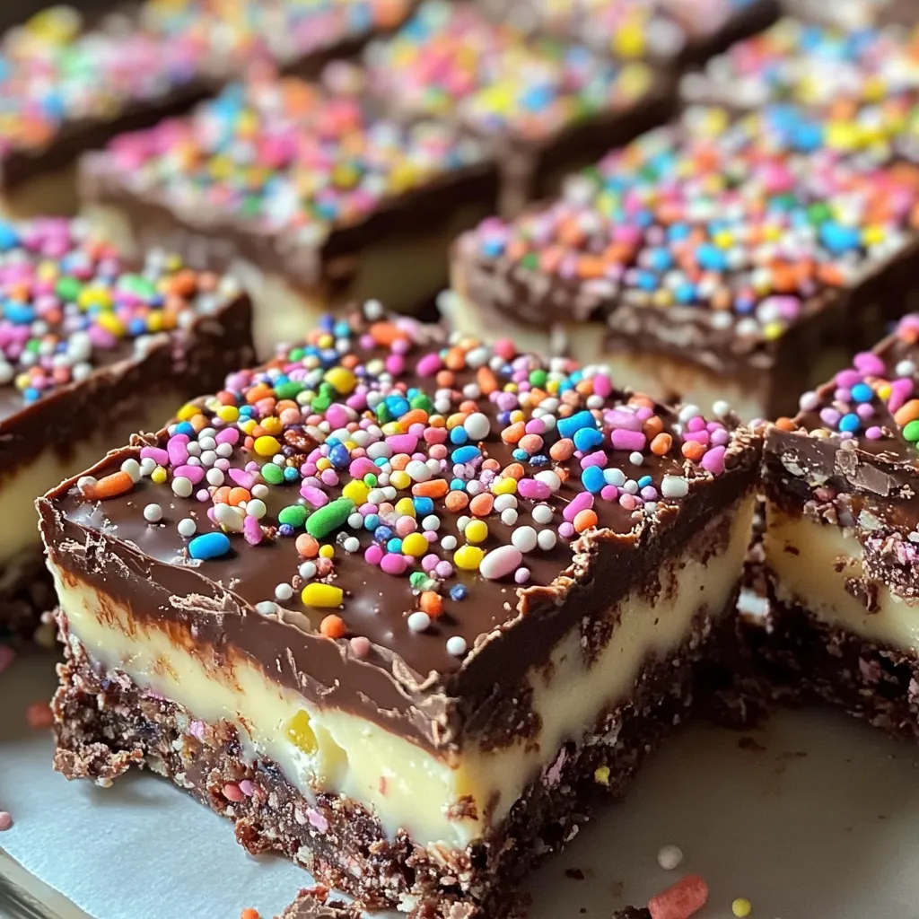 Eine Platte mit verschiedenen Schokoladenkuchen, die mit Sprinkles und Schokoladenglasur geschmückt sind.