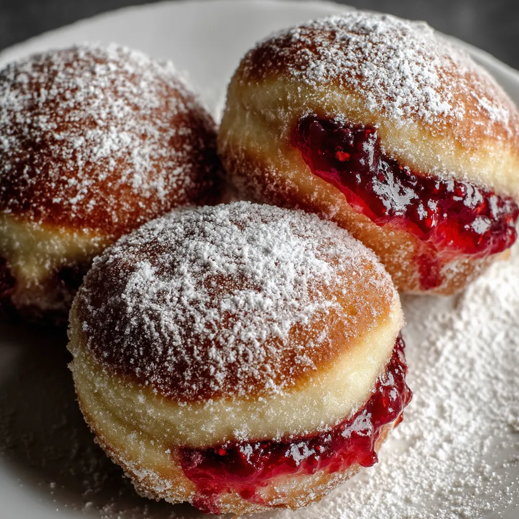 Berliner - Deutsche Marmeladenkrapfen mit Zitronen- und Apfelessig.