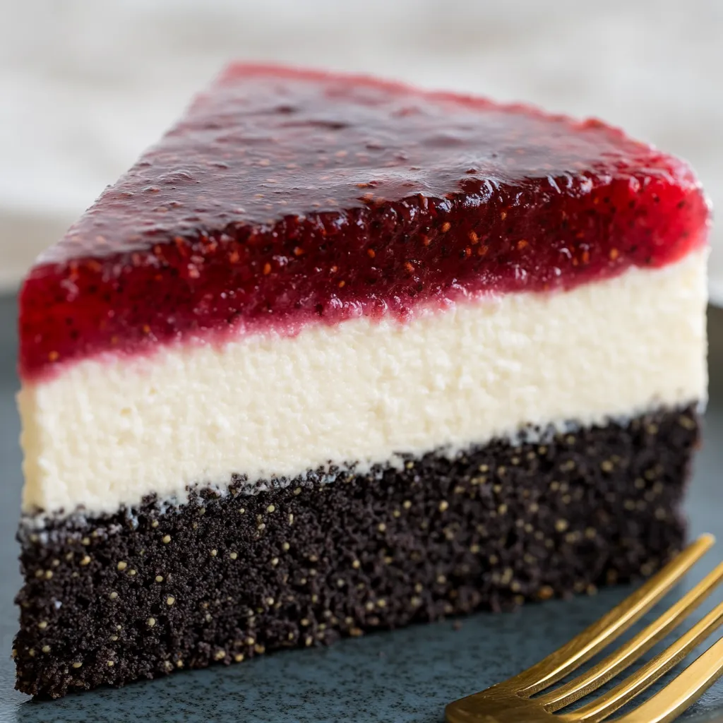 Eine Schokoladen-Schaumkugel mit Raspberry-Sauce auf einem Teller.
