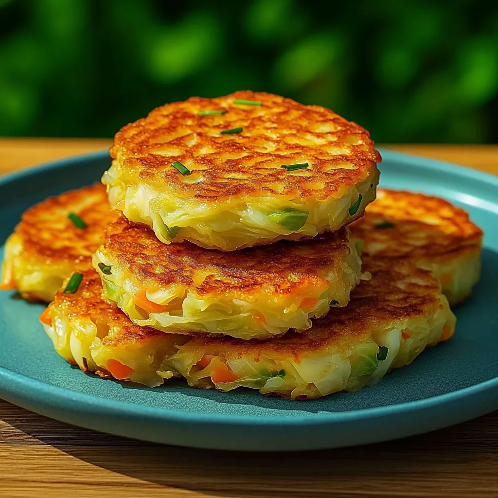 Eine Platte mit drei Pancakes auf einem Tisch.