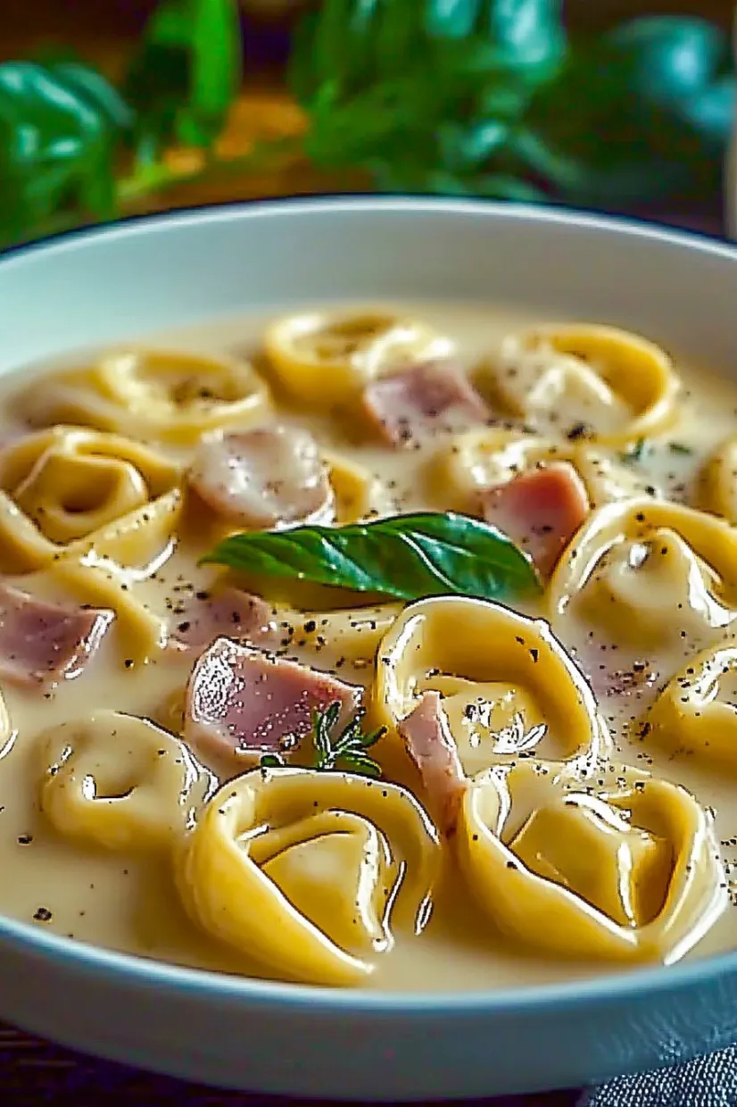 Ein weißer Teller mit einer Mischung aus Pasta, Meatballs und Käse.