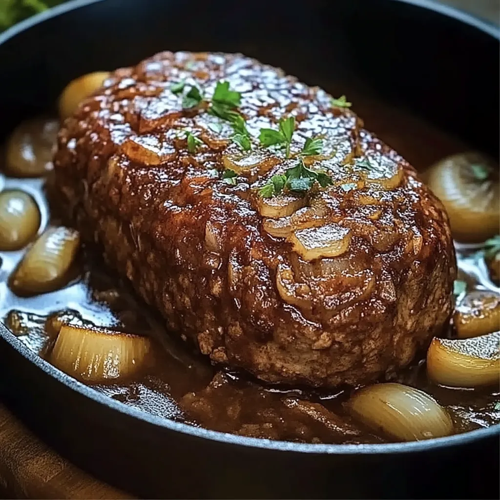 Eine schmuddelige Wurst in einem Topf mit Sauce.