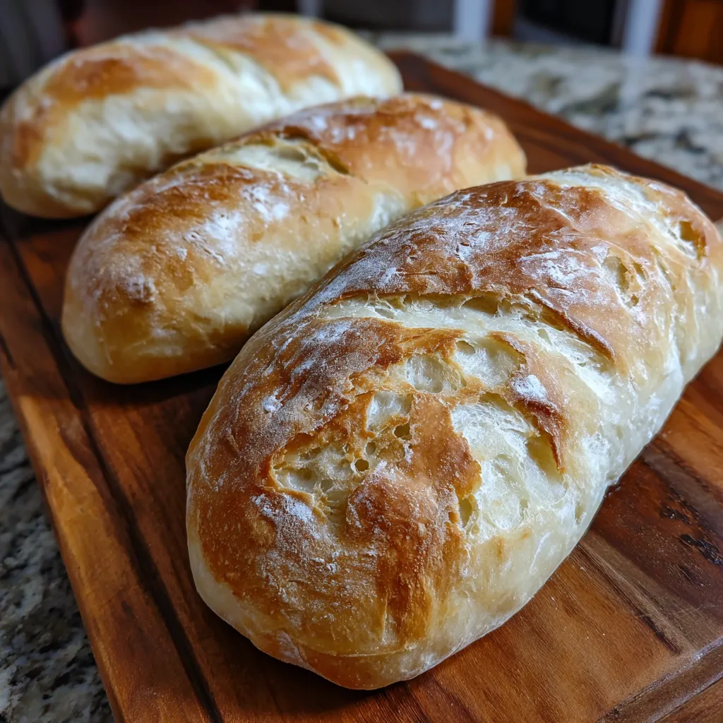 Eine Schicht von weißem Brot auf einem Brett.