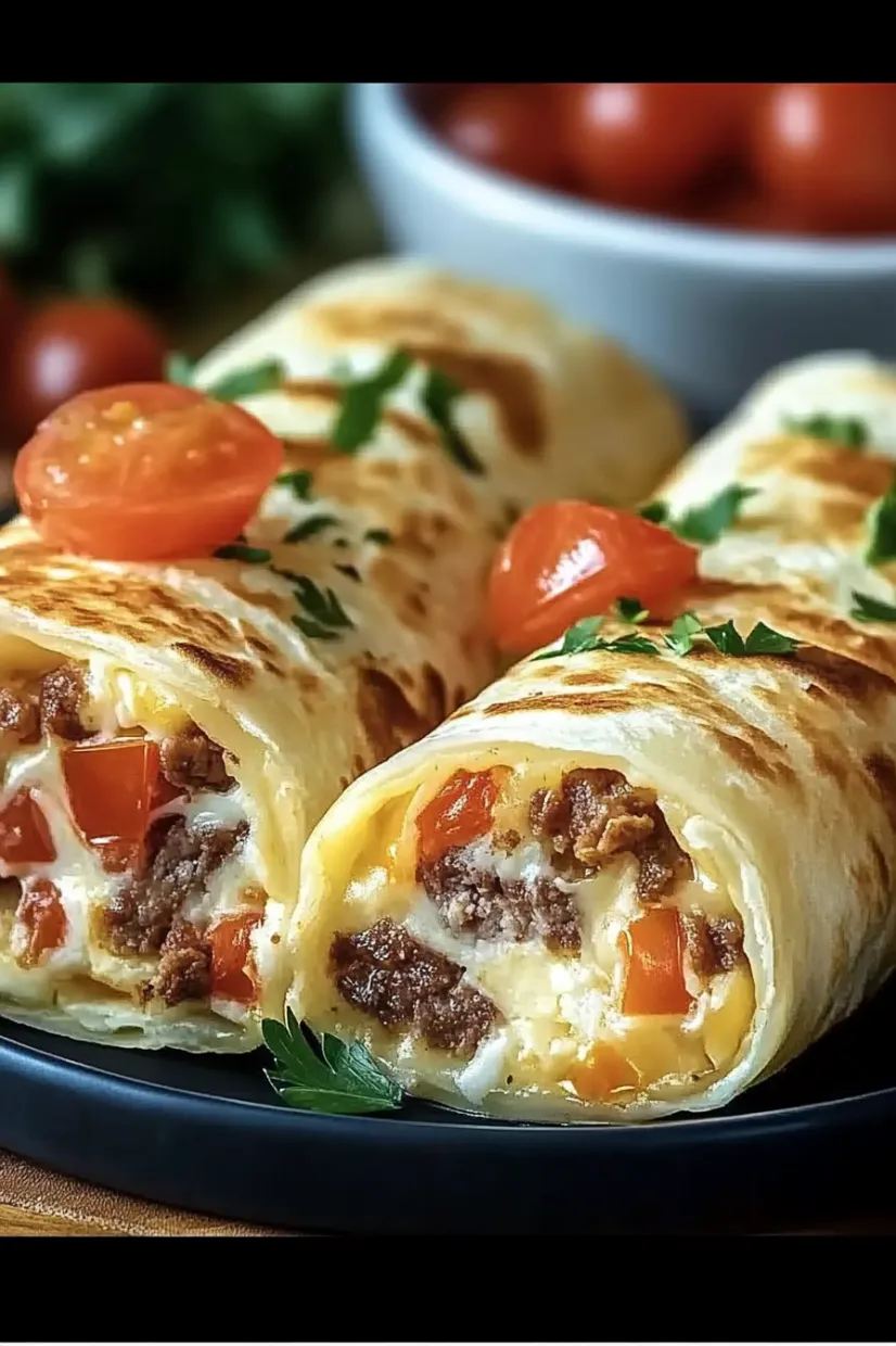 Ein pr&auml;gnantes Bildbeschreibungstext auf Deutsch lautet: &quot;Ein Sandwich mit K&auml;se, Tomaten und Zwiebeln auf einem Teller.