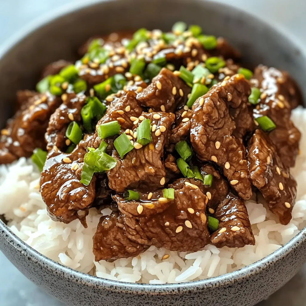 Ein Schalen mit Rice und Beef-Stir-Fry.