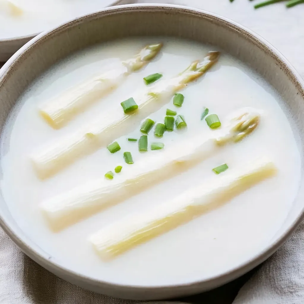 Ein weißer Teller mit einer Mischung aus Kartoffeln, Zwiebeln und Asparagus.
