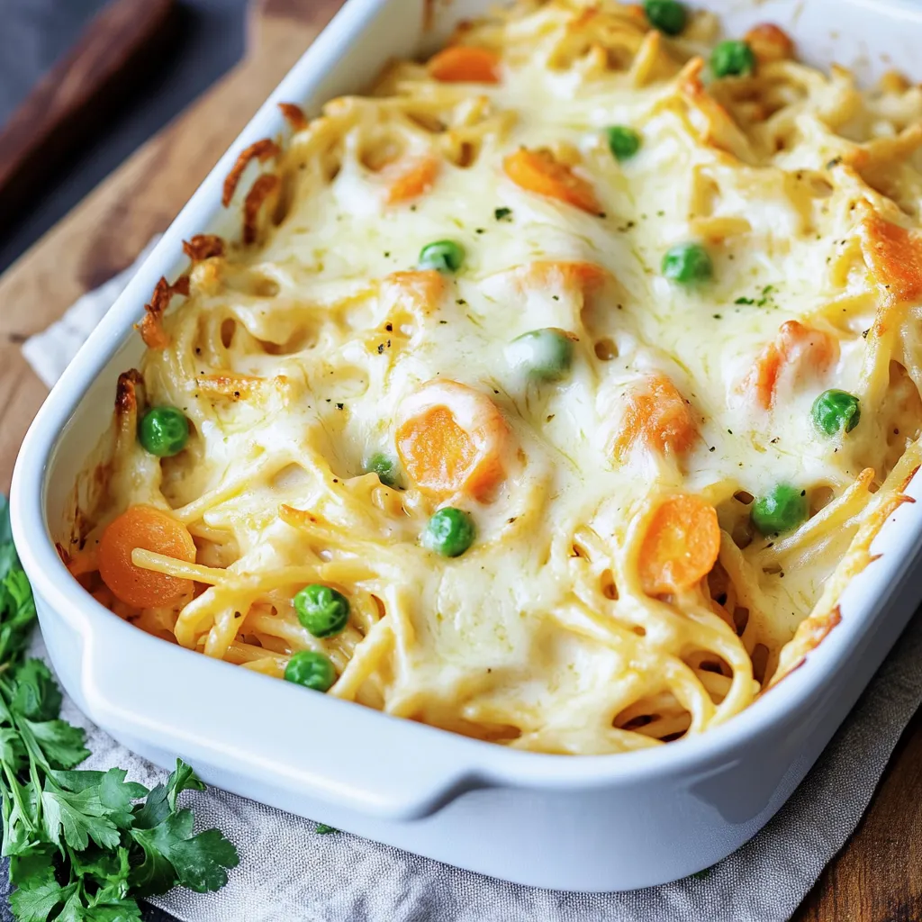 Ein Spaghetti-Auflauf, der schnell zubereitet wurde.