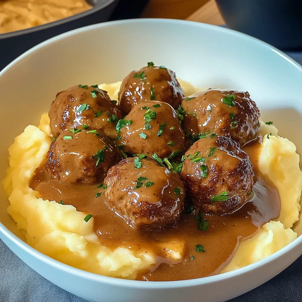 Ein weißer Teller mit Reis und Kartoffeln, auf dem sich sechs Kartoffeln und sechs Kartoffelkugeln befinden.