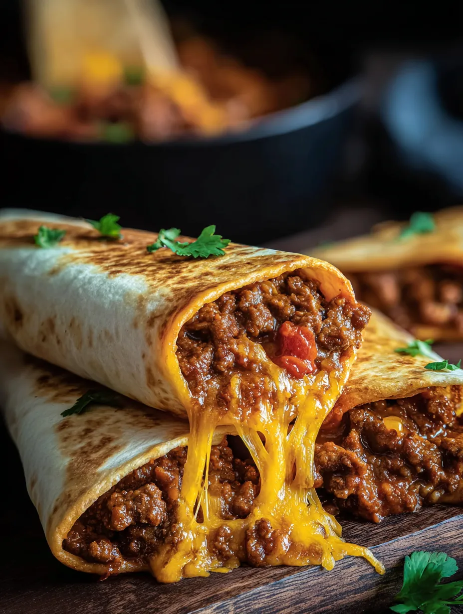 Eine Taco mit Käse und Tomaten auf einem Teller.