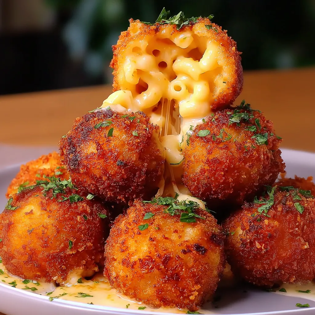 Eine Platte mit Macaroni und Cheese, die in eine Pyramide aufgeteilt ist.