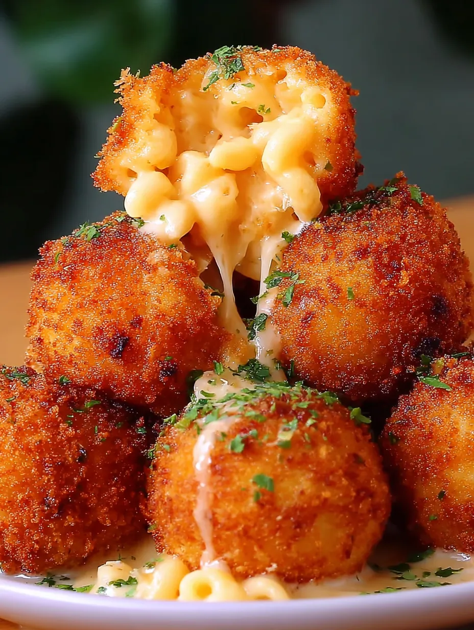 Eine Platte mit Macaroni und Cheese, die in der Mitte aufgerissen ist.