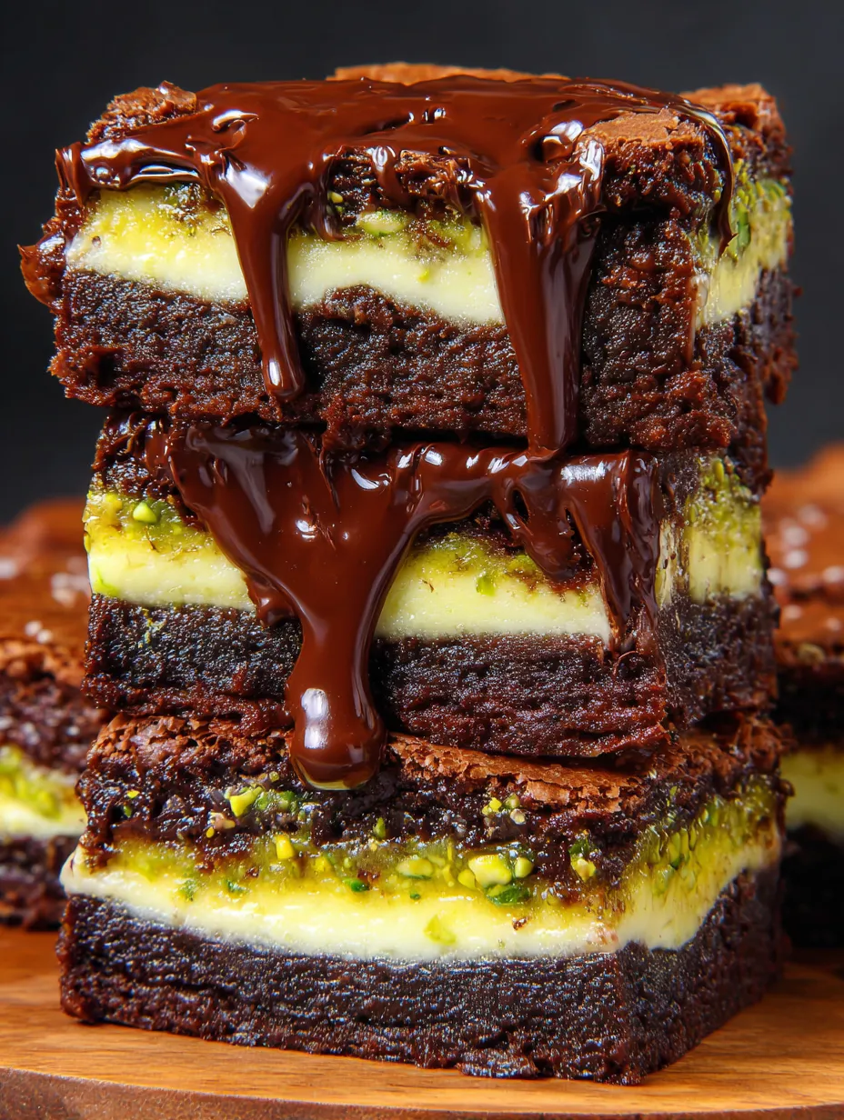 Eine Schicht aus Schokolade und Schokoladenglasur auf einem Dessert.