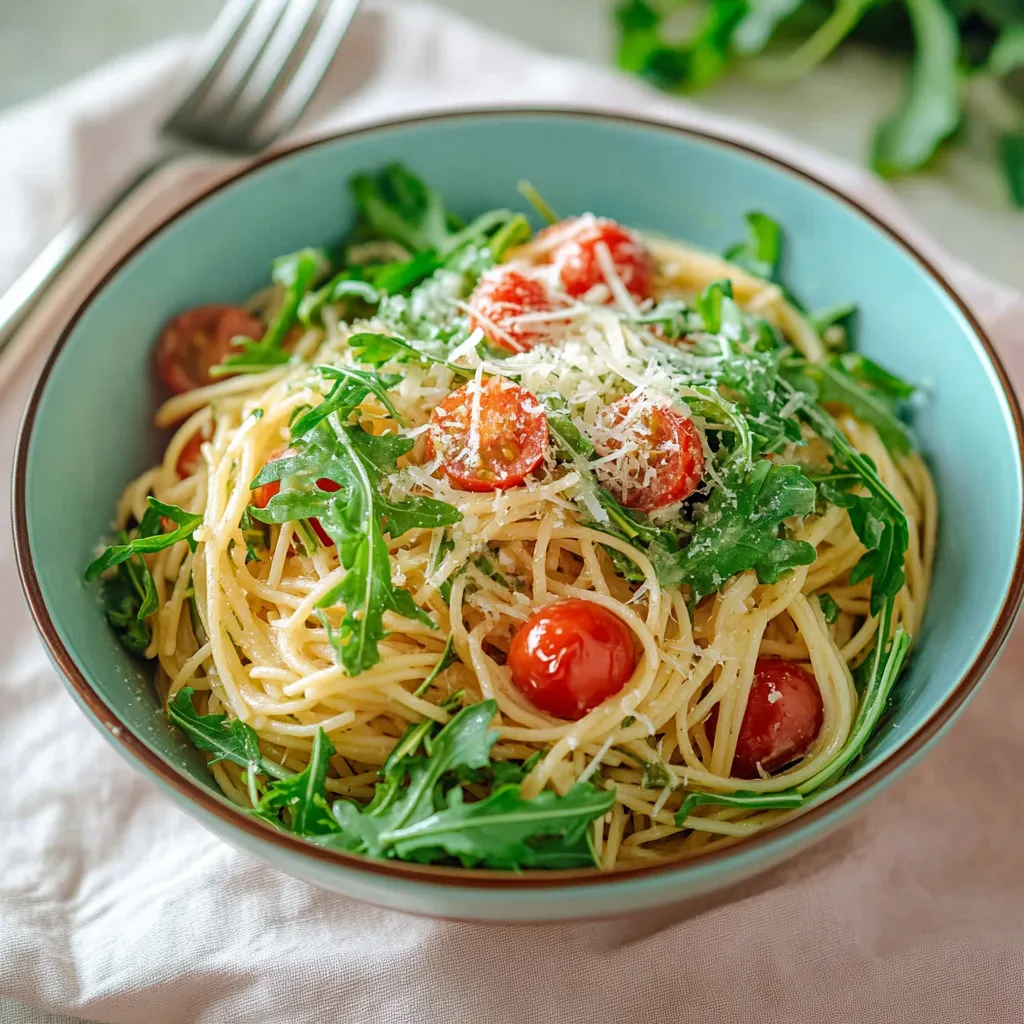 Ein Schälchen mit Pasta und Tomaten.