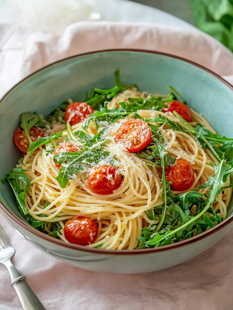 Ein Schälchen mit Pasta und Tomaten.
