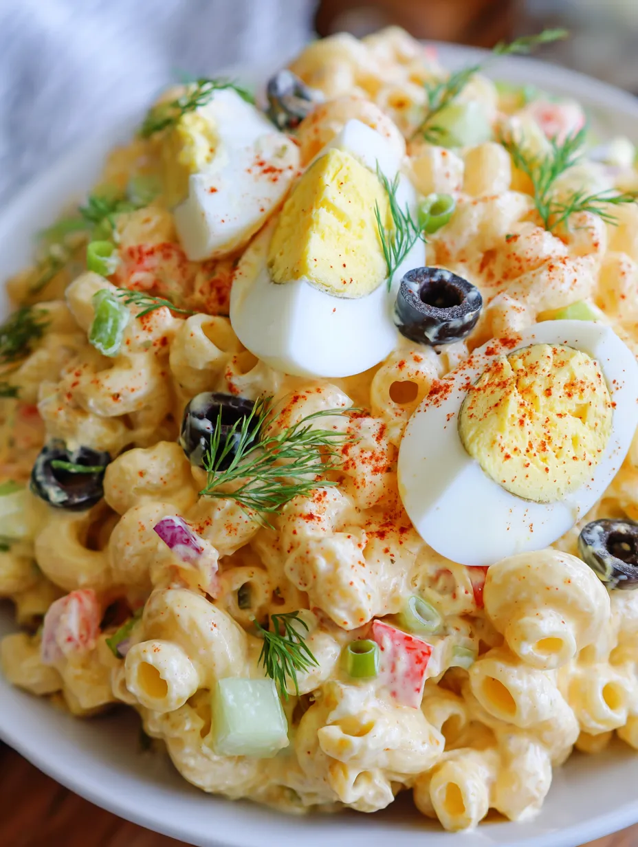 Eine Schüssel mit Pasta, Eiern und Zwiebeln.