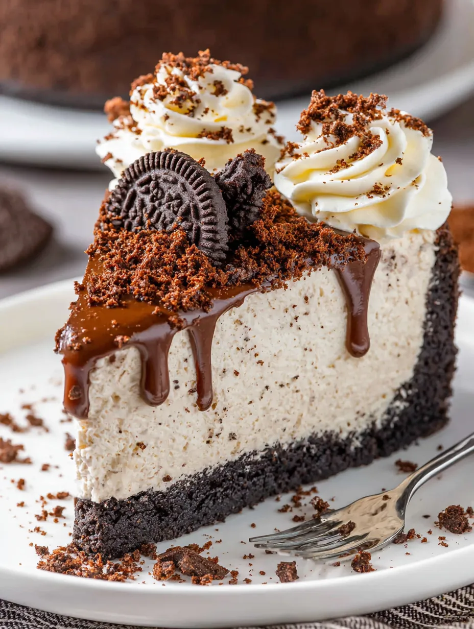 Eine Schokoladencake mit Oreo-Kreuzküchen und Schokoladenglasur.