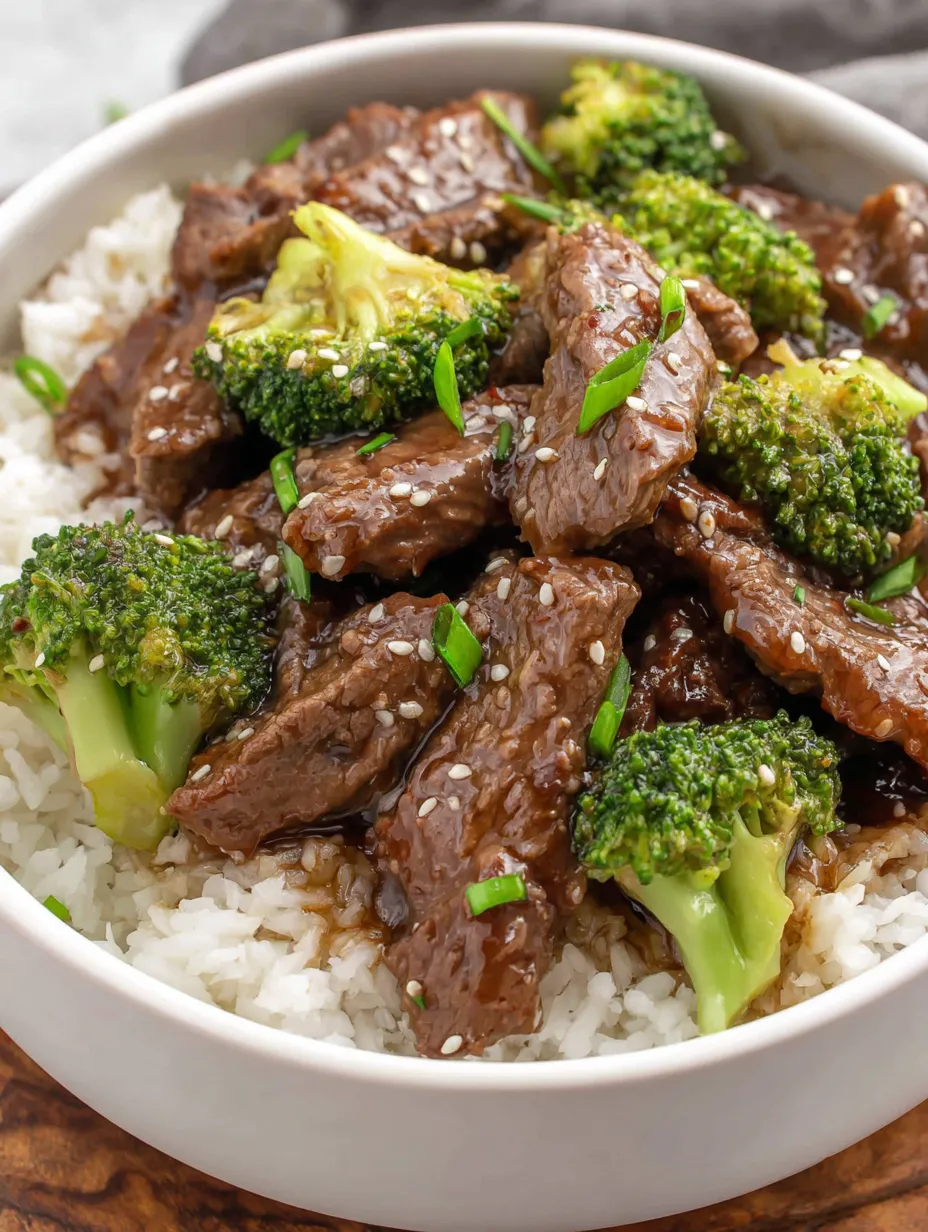 Ein weißer Porzellanschälchen mit Rice und Beef.