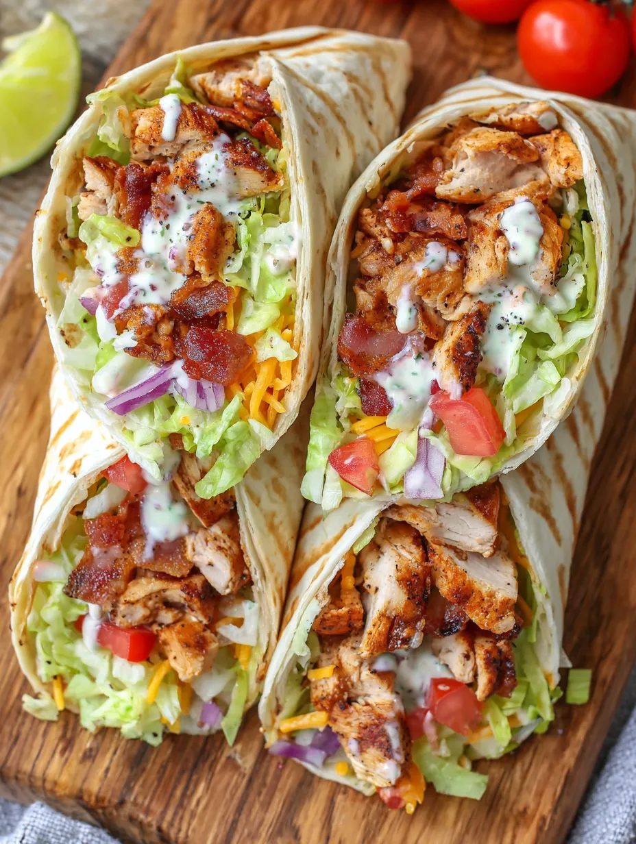 Zwei Tacos mit Chicken und Salat auf einem Tisch.
