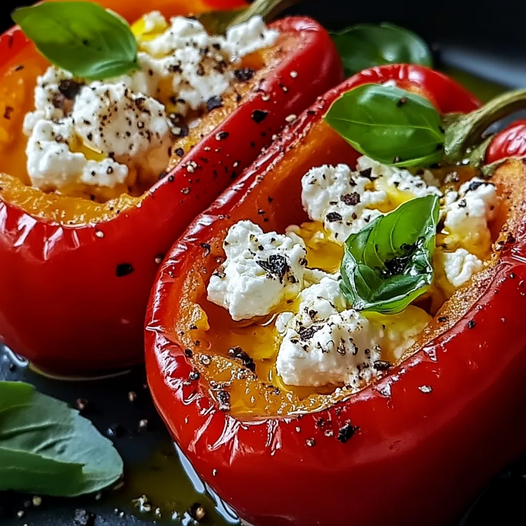 Zwei rote Tomaten mit grünen Blättern und weißem Käse darauf.