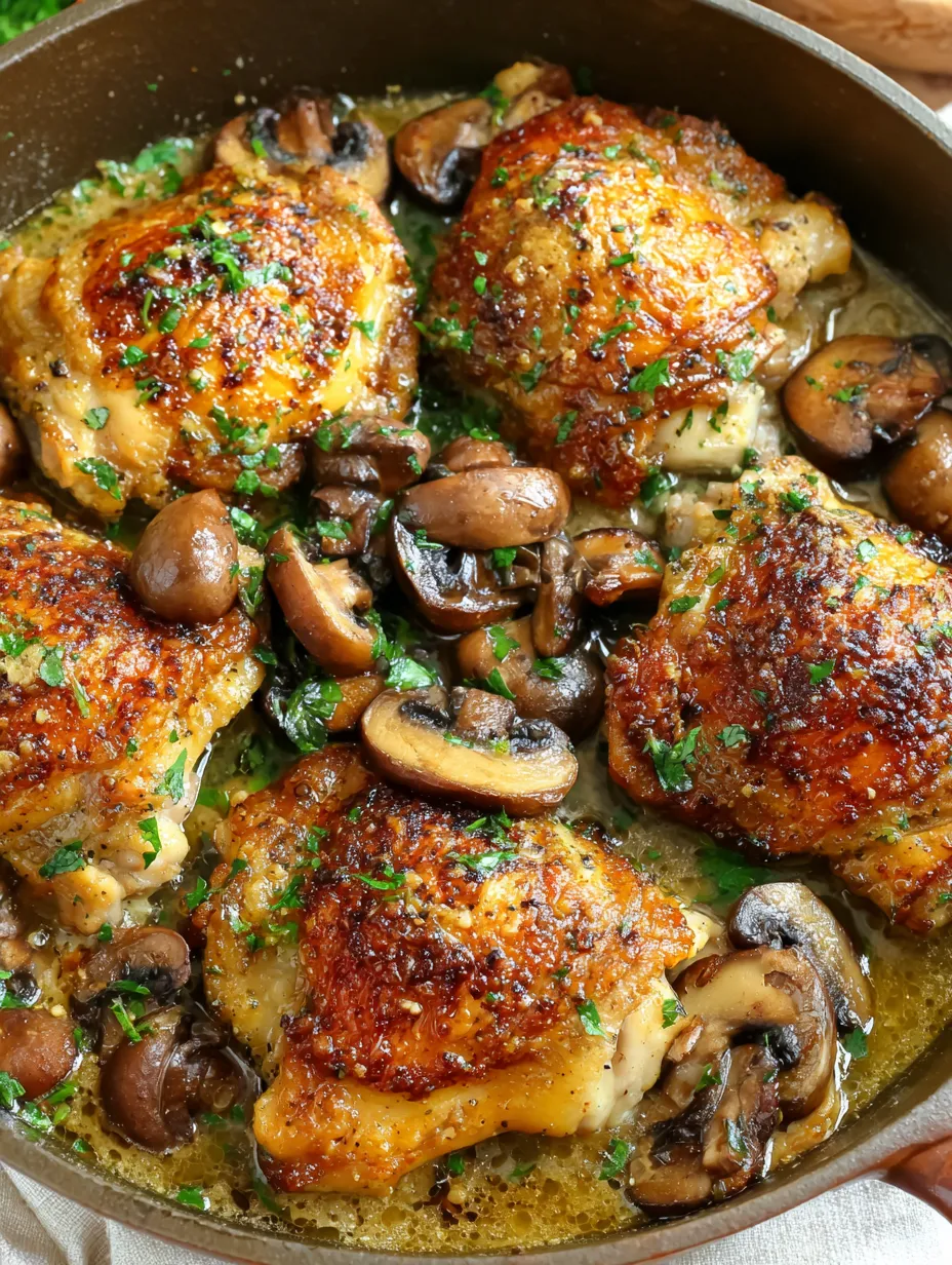Eine Schüssel mit Chicken und Champignons.