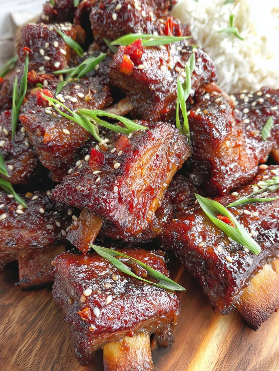 Eine Schüssel mit BBQ-Ham, die mit Sesamkörnern garniert ist.