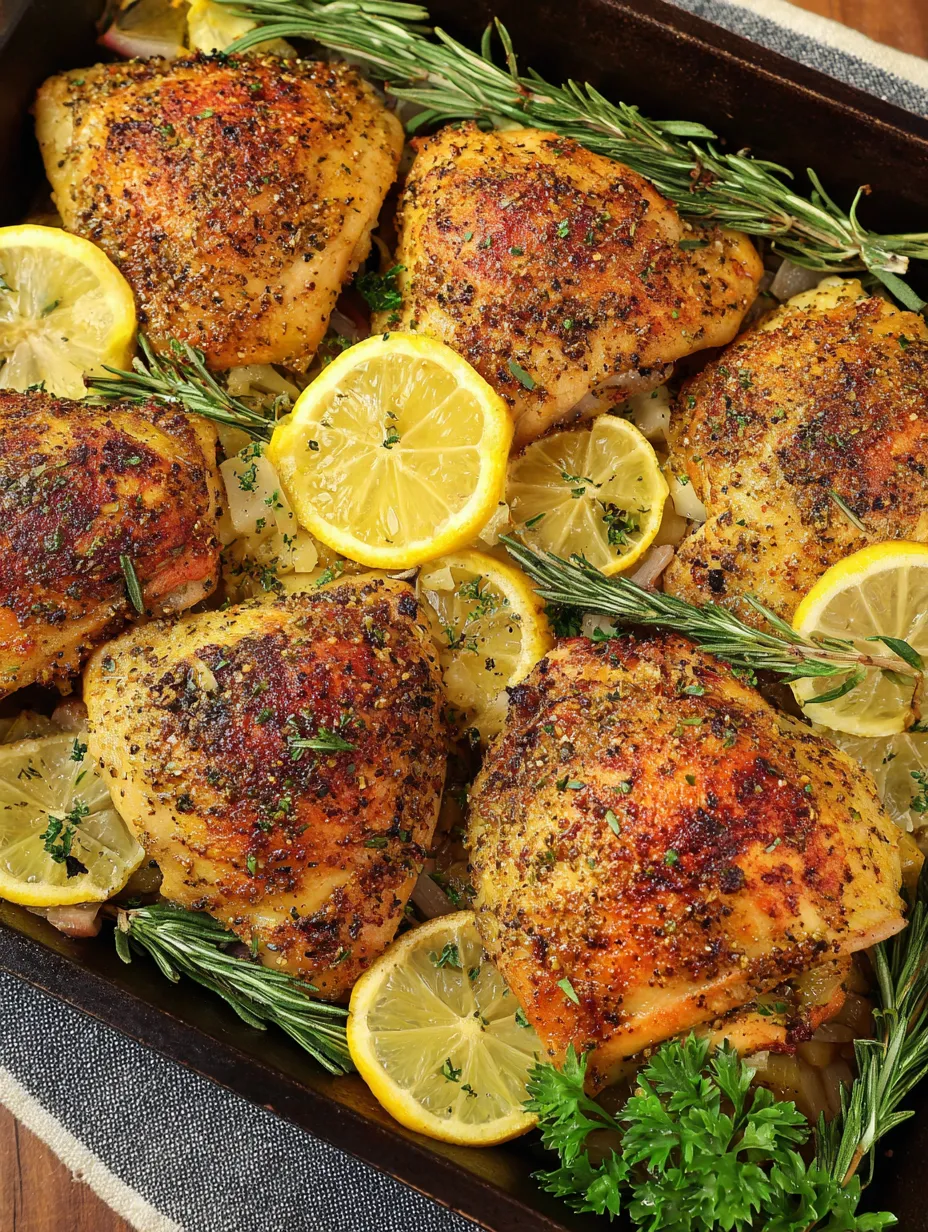 Ein Schrank mit Chicken, die in einem Mix aus Zitrusfrüchten wie Zitronen und Orangen zubereitet sind.
