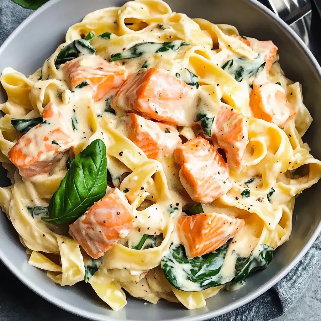 Ein weißer Teller mit Pasta, Salat und Tuna.