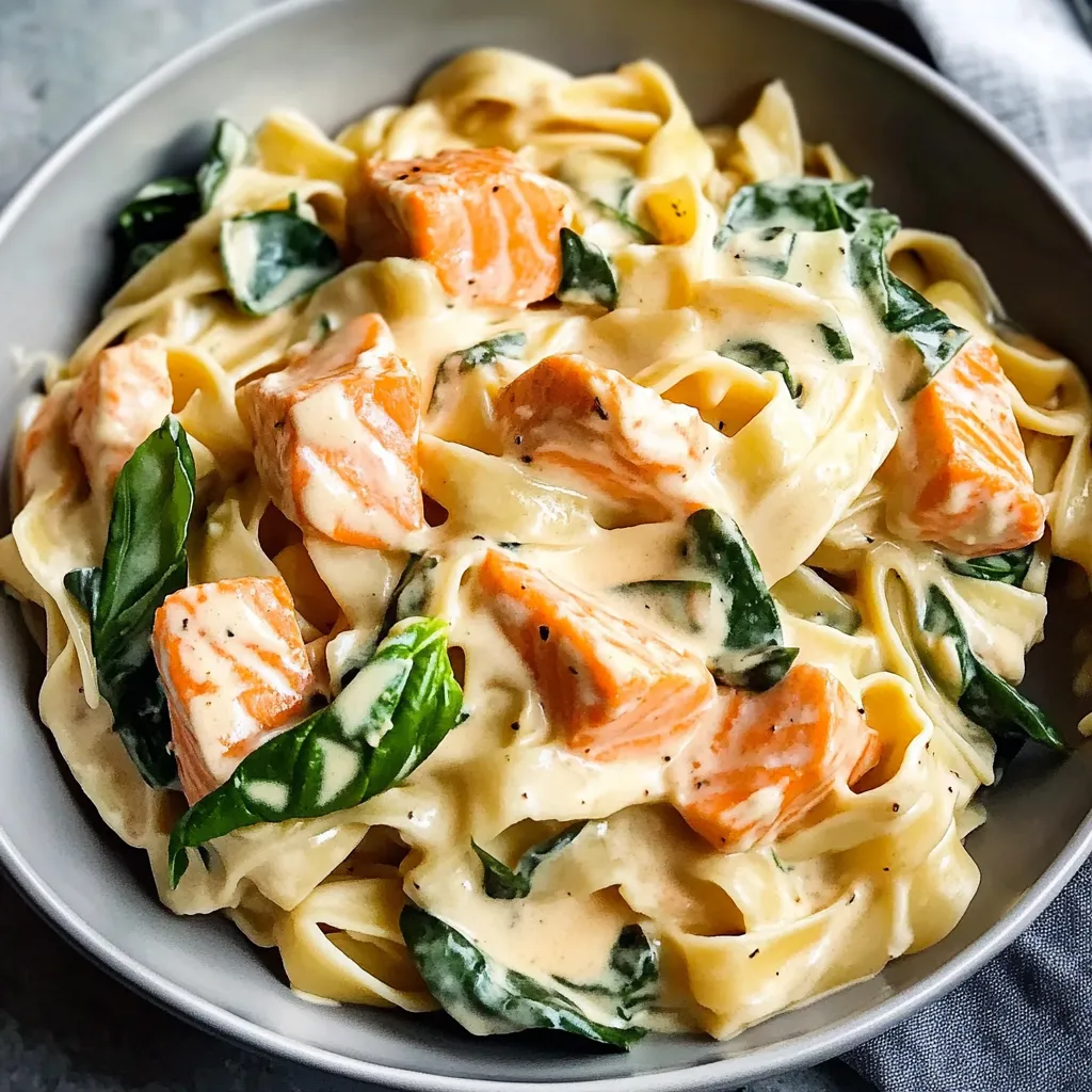 Ein weißer Teller mit Pasta, Käse, Salat und Tuna.