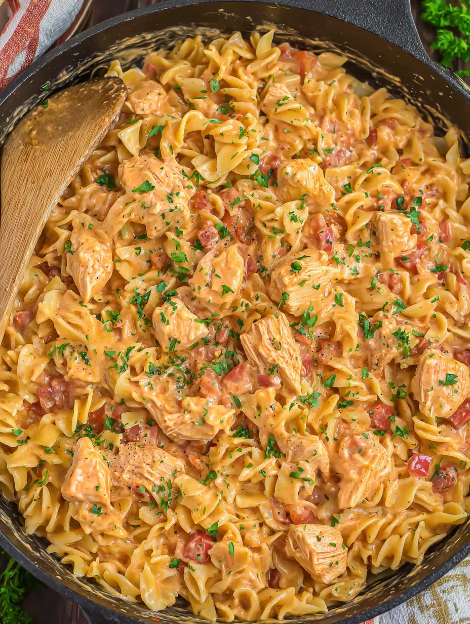 Eine Schüssel mit Pasta und Zwiebeln.