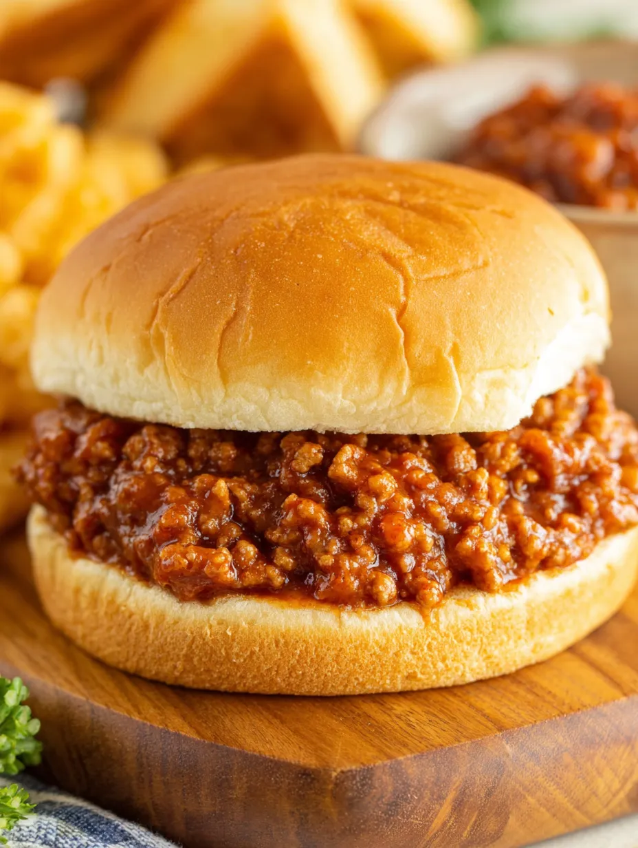 Ein Sandwich mit Chili und Kartoffeln auf einem Holzblock.
