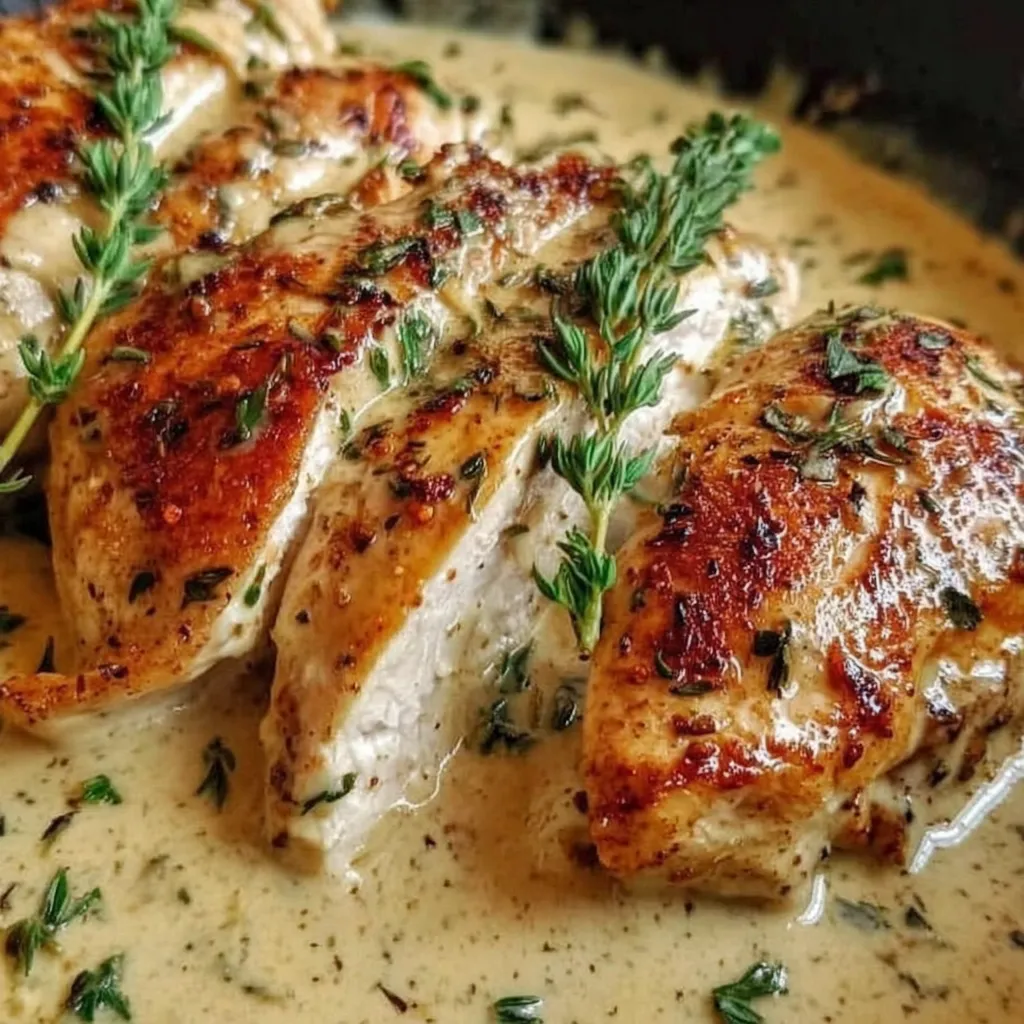 Ein Hähnchen mit Gewürzen und einer Sauce, die auf einem Teller serviert wird.